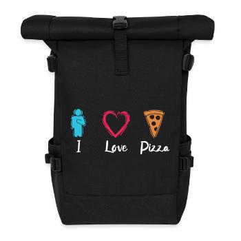 J’adore la pizza - Sac à dos roll top - noir - Devant