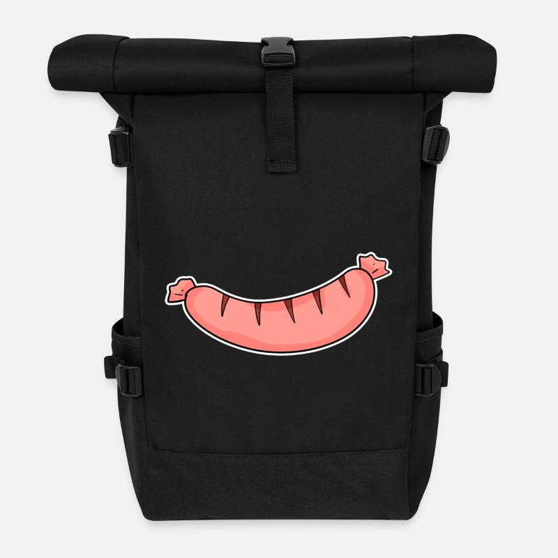 Motif de saucisse - Sac à dos roll top - noir