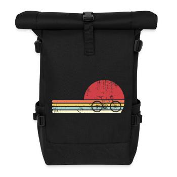 Cycling Retro riders - Roll Top Backpack - black - Front