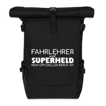 Instructeur de conduite Superhero Auto-école - Sac à dos roll top - noir - Devant