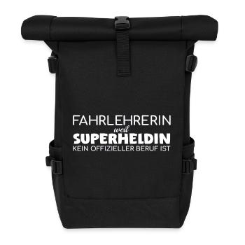 Instructeur de conduite Superheroine Auto-école - Sac à dos roll top - noir - Devant