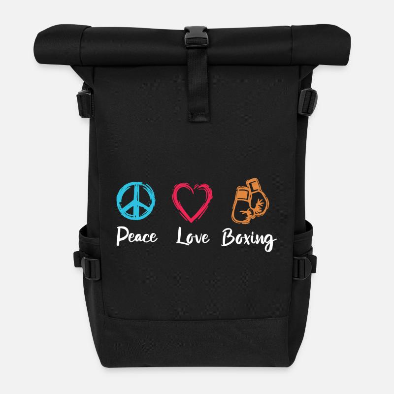 Frieden Liebe Boxen - Rolltop Rucksack - Schwarz