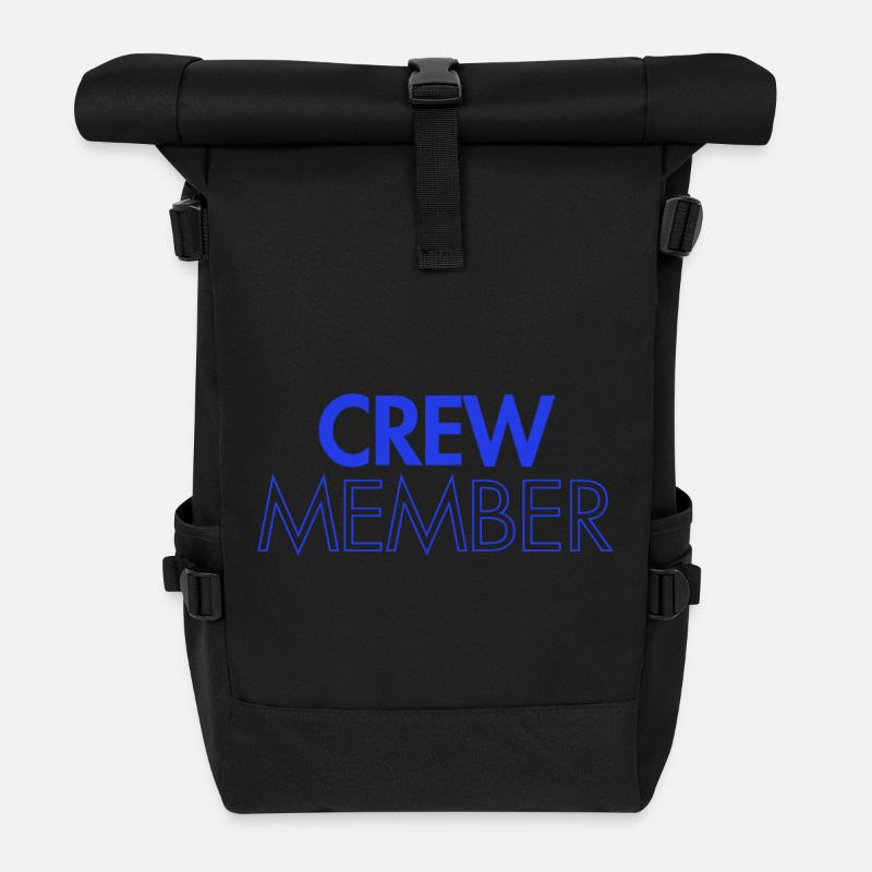Crew Member - Personal - Orga - Mitarbeiter - Team - Rolltop Rucksack - Schwarz