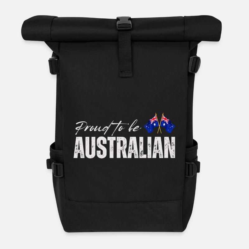 Stolzer Australier, ich liebe Australien - Rolltop Rucksack - Schwarz