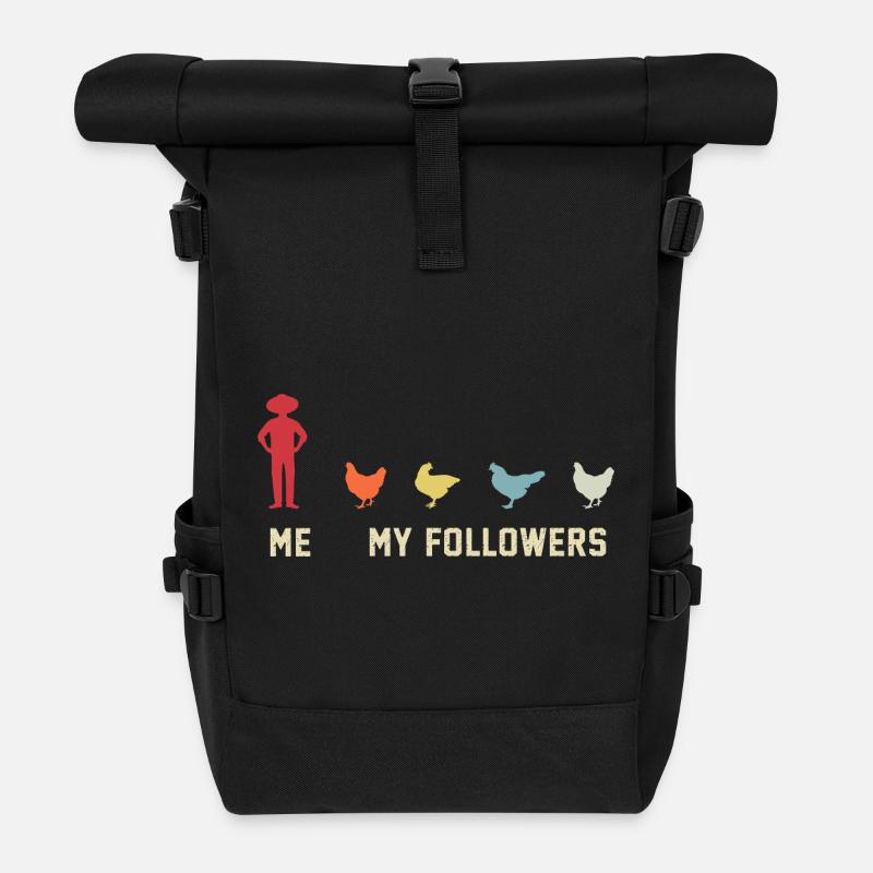 ich meine follower Hühner  - Rolltop Rucksack - Schwarz