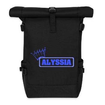 Geschenk für Alyssia - Rolltop Rucksack - Schwarz - Vorne