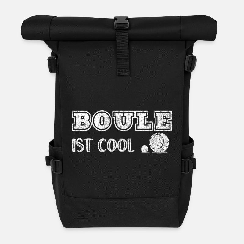 Boule ist cool Spiel Petanque Boules Boulekugel - Rolltop Rucksack - Schwarz