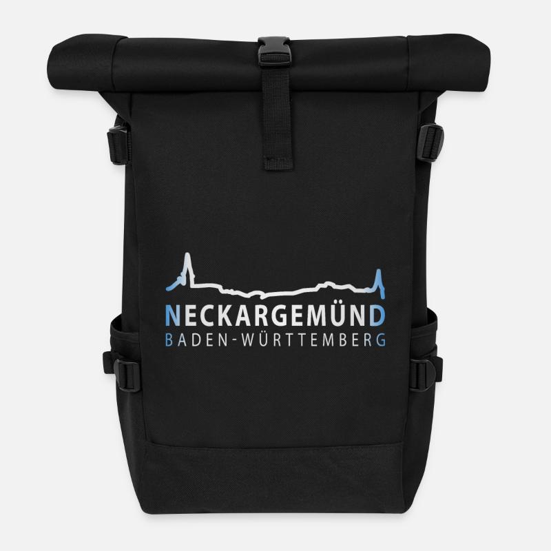 Neckargemünd - Silhouette - Rolltop Rucksack - Schwarz