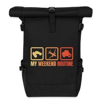 Meine Wochenendroutine - Rolltop Rucksack - Schwarz - Vorne
