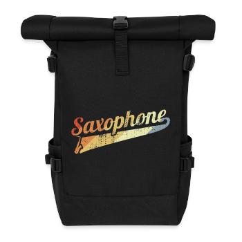 Vintage Saxophone - Roll Top Backpack - black - Front