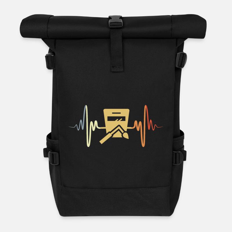 Schweißer Herzklopfen Vintage - Rolltop Rucksack - Schwarz