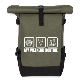 Meine Wochenendroutine - Rolltop Rucksack - Olive/Schwarz - Vorne