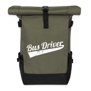Busfahrer - Rolltop Rucksack - Olive/Schwarz - Vorne