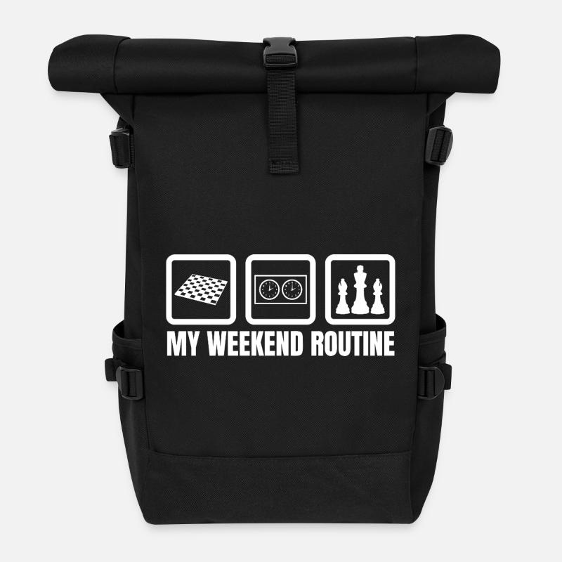 Schachspieler Wochenende - Rolltop Rucksack - Schwarz