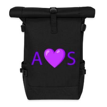 Design de typographie minimaliste Heart Love - Sac à dos roll top - noir - Devant