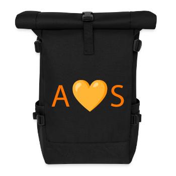 Forme de cœur audacieuse avec motif de lettrage - Sac à dos roll top - noir - Devant