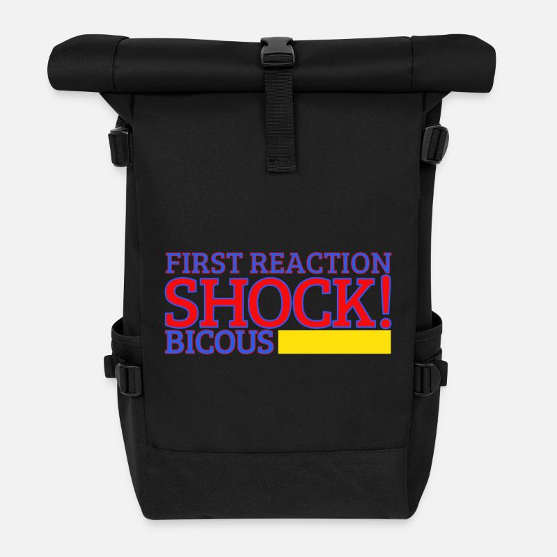 first reaction shock - Roll Top Backpack - black