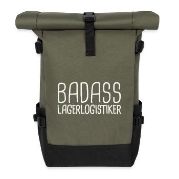 Warehouse logistics company Badass - Roll Top Backpack - olive/black - Front
