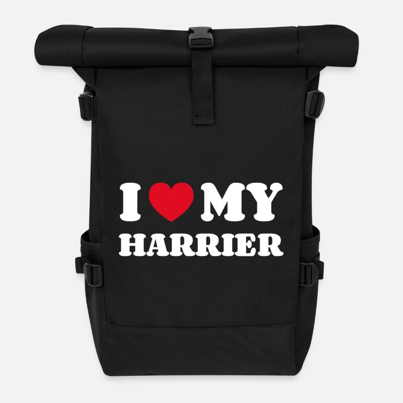I Love My Harrier - Rolltop Rucksack - Schwarz