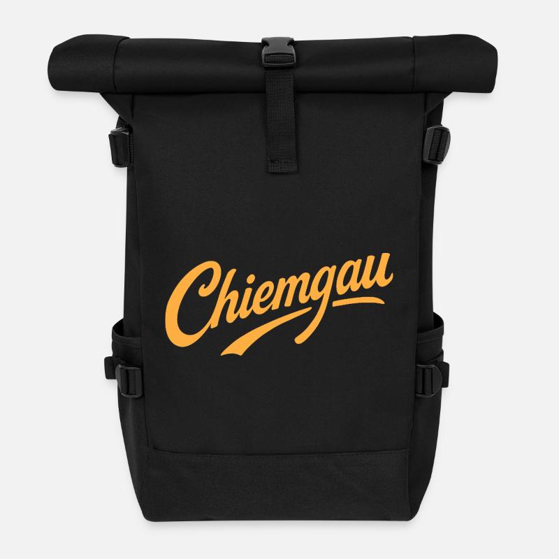 Chiemgau lettering Bavaria - Roll Top Backpack - black