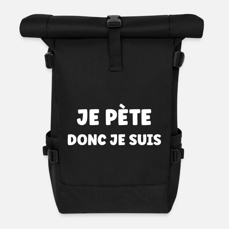 pete - Sac à dos roll top - noir