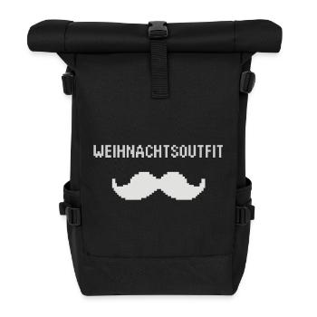 Pixel Weihnachtsoutfit Schnurrbart - Rolltop Rucksack - Schwarz - Vorne