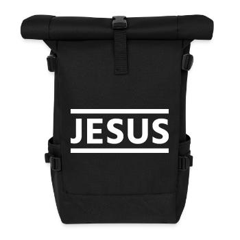 Bold Jesus Typography - Roll Top Backpack - black - Front