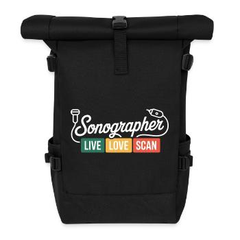 Sonographer Live Love Scan - Rolltop Rucksack - Schwarz - Vorne