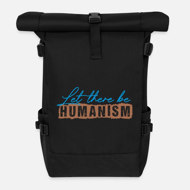 Let There Be Humanism - Roll Top Backpack - black