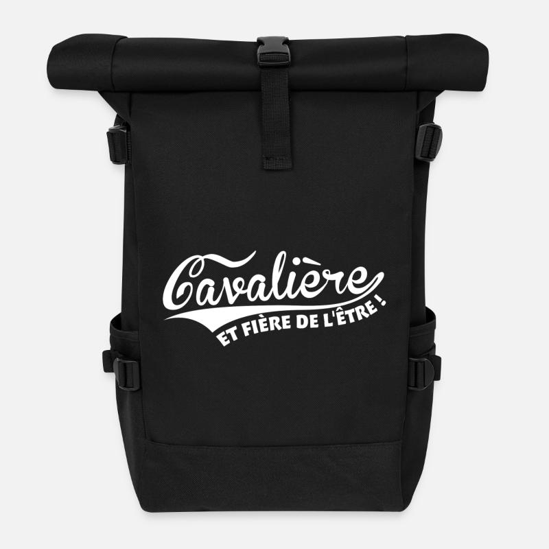 Cavalière et fière de l'être - Sac à dos roll top - noir