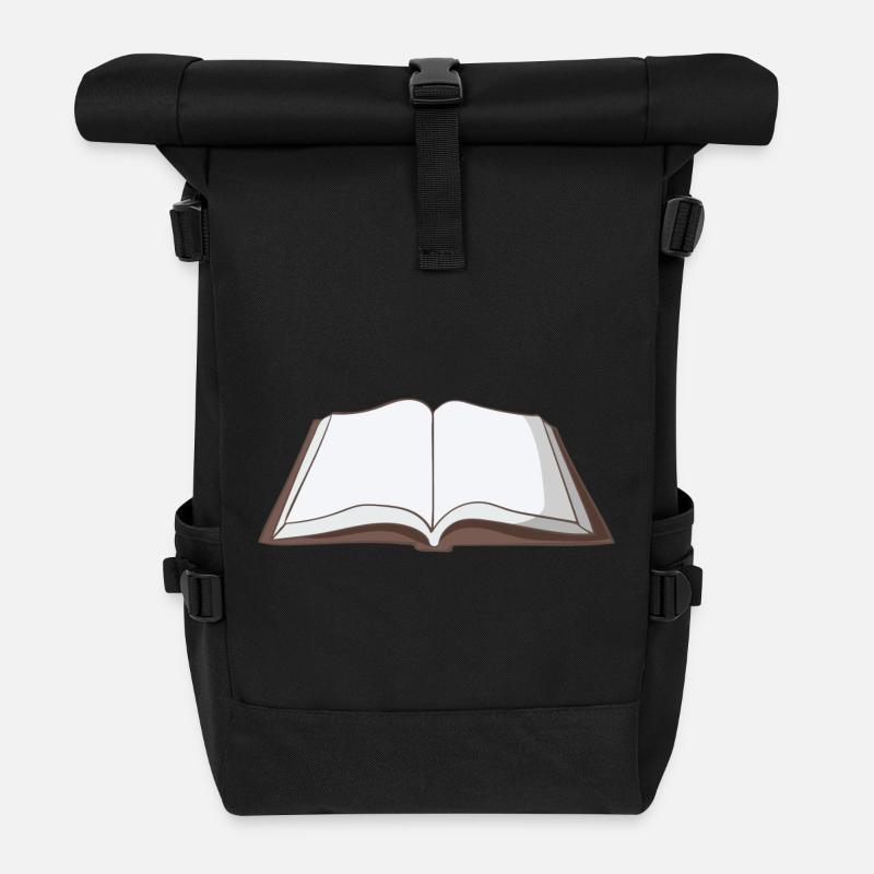 Buch - Rolltop Rucksack - Schwarz