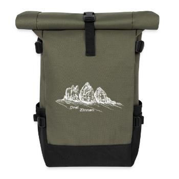 Les « trois sommets » du Tyrol du Sud - Sac à dos roll top - olive/noir - Devant