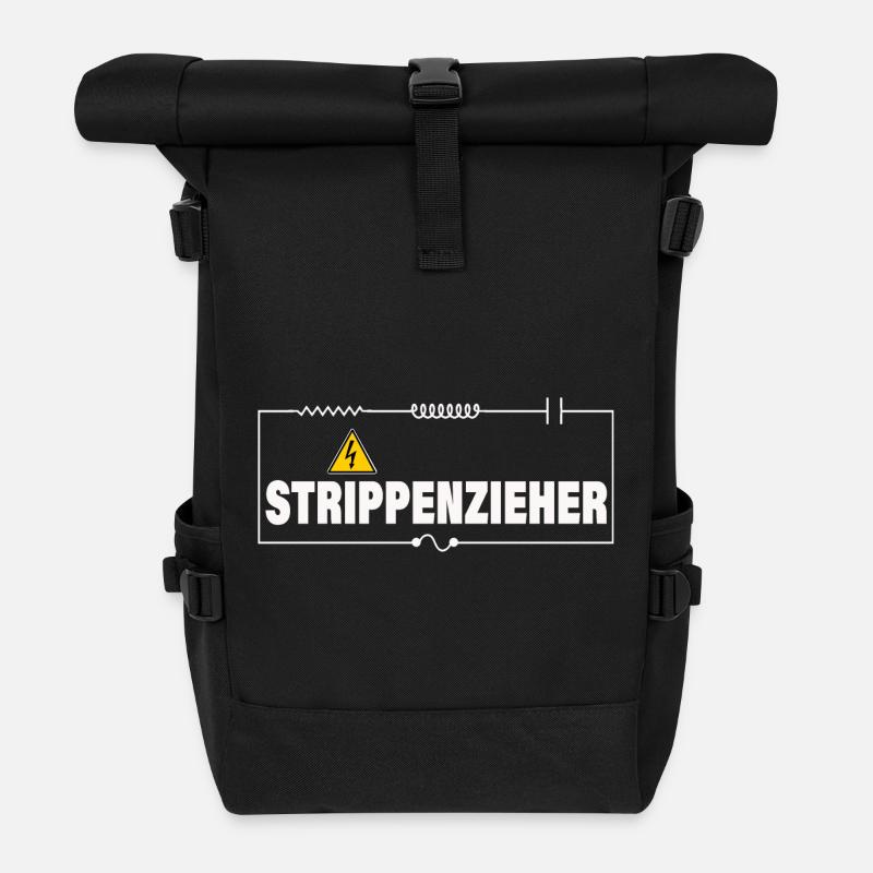 STRIPPENZIEHER - Rolltop Rucksack - Schwarz