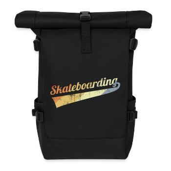 Retro Skateboarding - Roll Top Backpack - black - Front