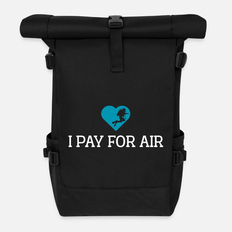 I Pay for air Scuba diving - Roll Top Backpack - black
