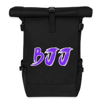 BJJ Purple Belt – Jiu Jitsu Rank Design - Roll Top Backpack - black - Front