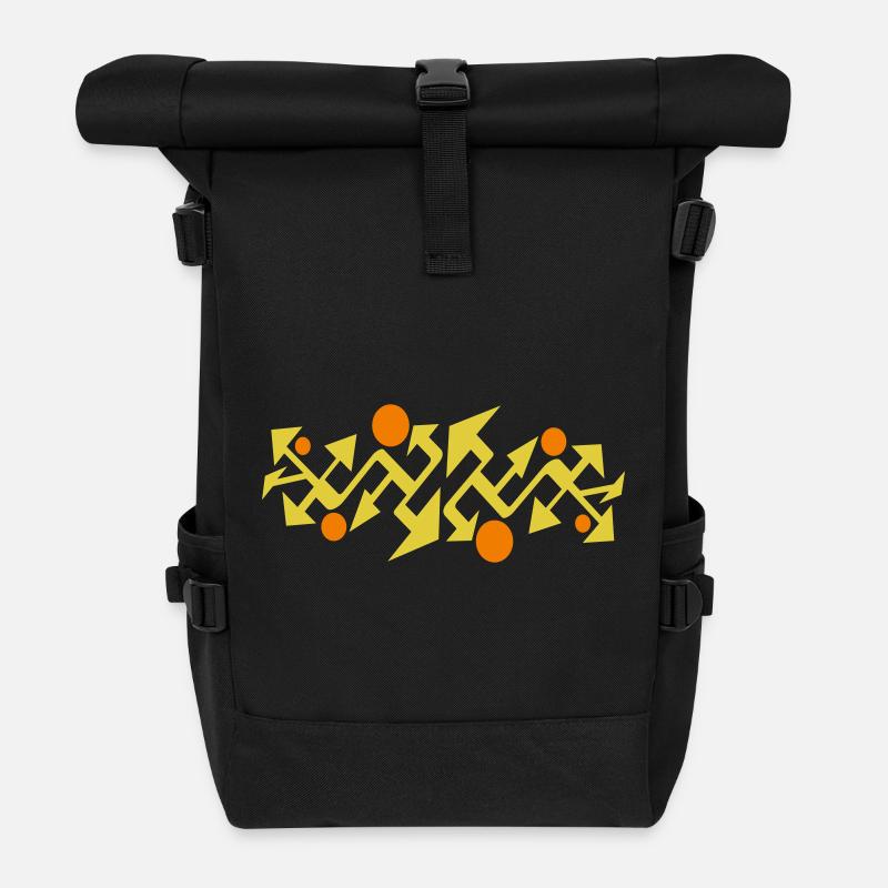 Abstract pattern by Cean - Roll Top Backpack - black