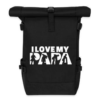Echte Männer nageln oben lustiger Dachdecker-Slogan - Rolltop Rucksack - Schwarz - Vorne
