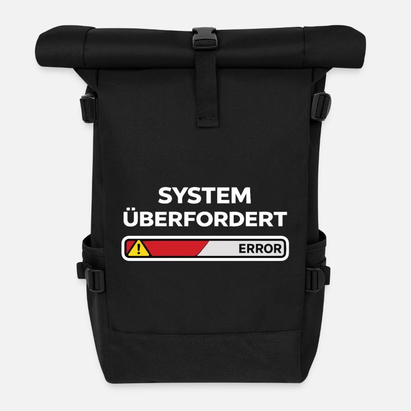 System überfordert Error - Rolltop Rucksack - Schwarz