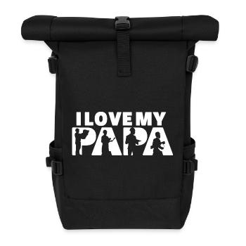 Ich liebe meinen Papa Architekt Bau Papa - Rolltop Rucksack - Schwarz - Vorne
