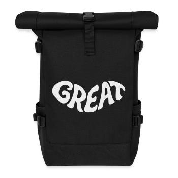 Great, Großartig Bubbel-Wortdesign - Rolltop Rucksack - Schwarz - Vorne