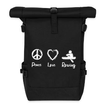 Peace Love Rowing - Roll Top Backpack - black - Front