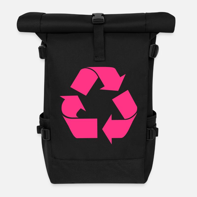 Recycle - Rolltop Rucksack - Schwarz