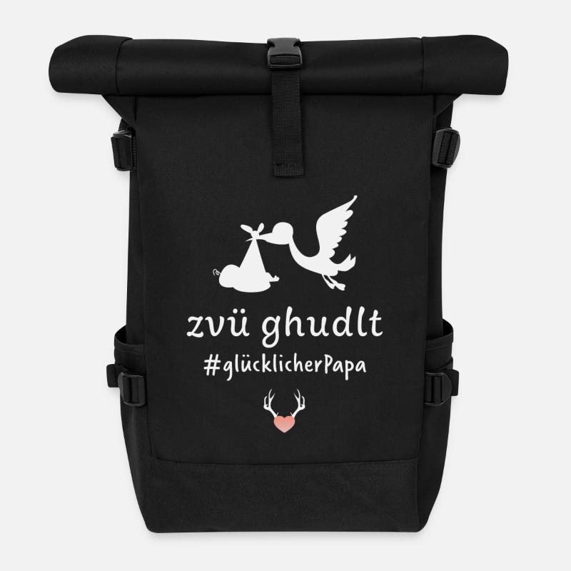 Zvü ghudlt - Rolltop Rucksack - Schwarz