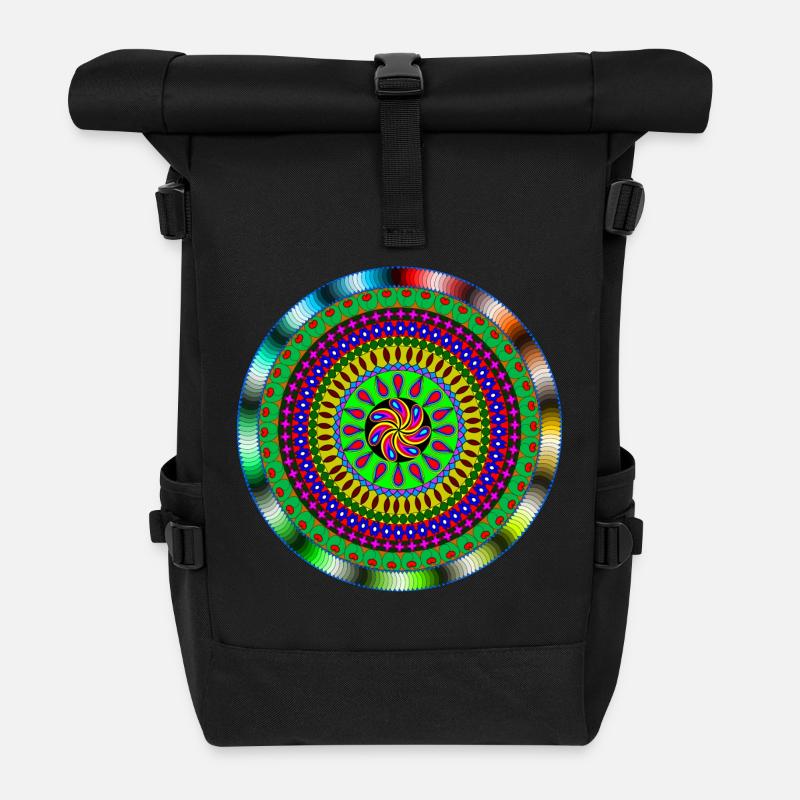 Mandala - Rolltop Rucksack - Schwarz