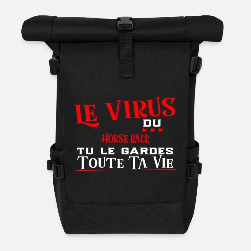 Horse ball virus cadeau sport - Sac à dos roll top - noir