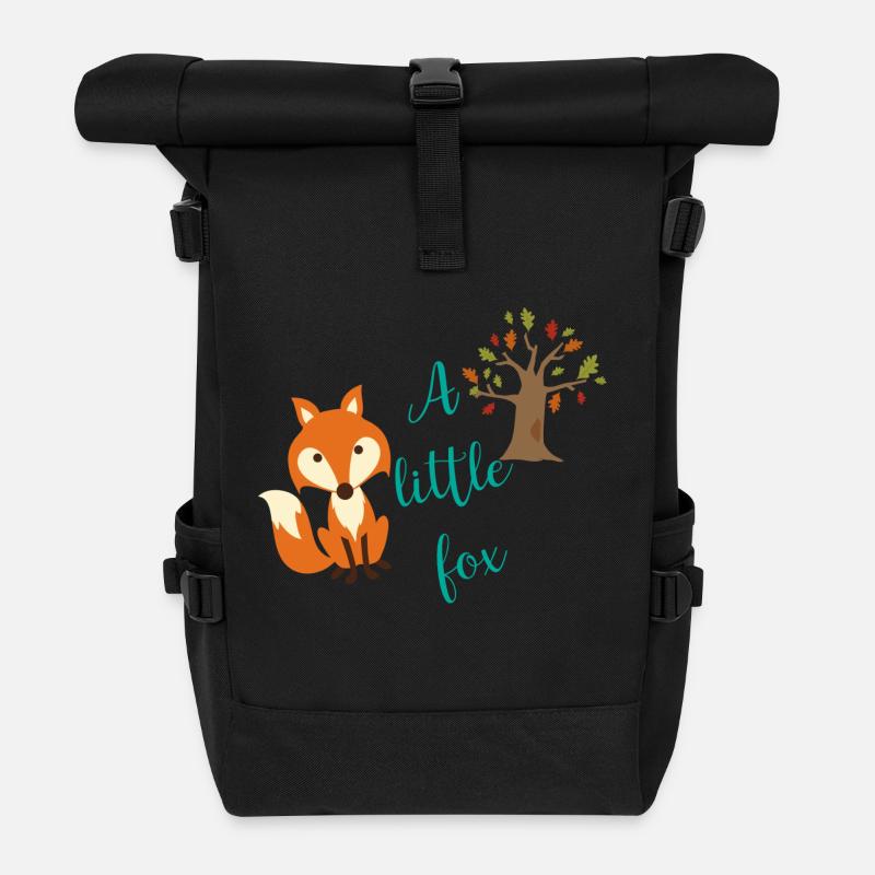 A little Fox - Roll Top Backpack - black