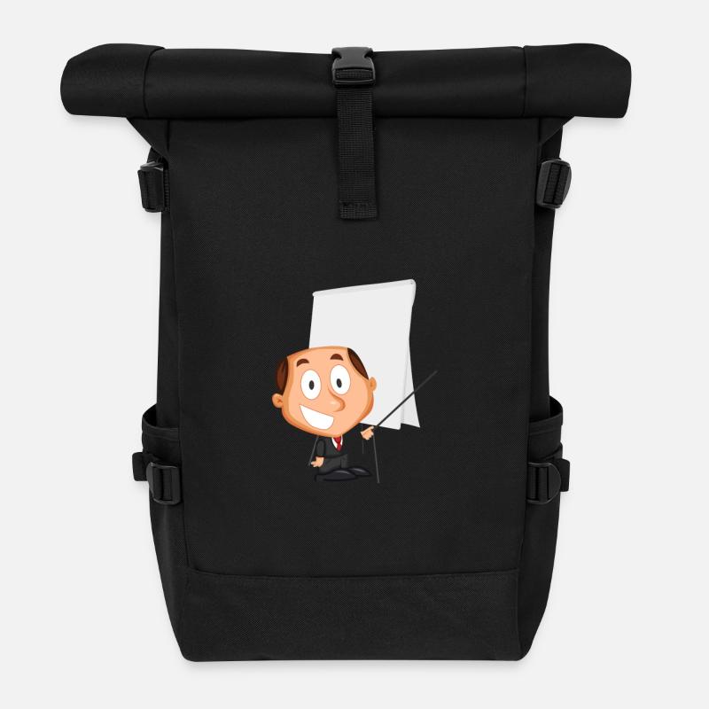 Dozent verwendet Flipchart, Geschenkidee - Rolltop Rucksack - Schwarz
