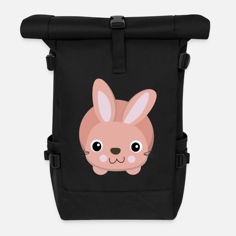 süßes rosa Häschen - Sac à dos roll top - noir