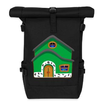 building house homes architektur haus gebaeude84 - Rolltop Rucksack - Schwarz - Vorne